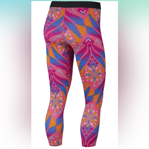 Nike Womens Pro Fall Pro Femme Print Crop Tight Womens Bv2975-639 size medium - Picture 6 of 10
